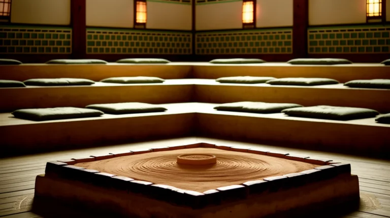 Colorful rooms and communal seating in a Korean bathhouse relaxation facility
