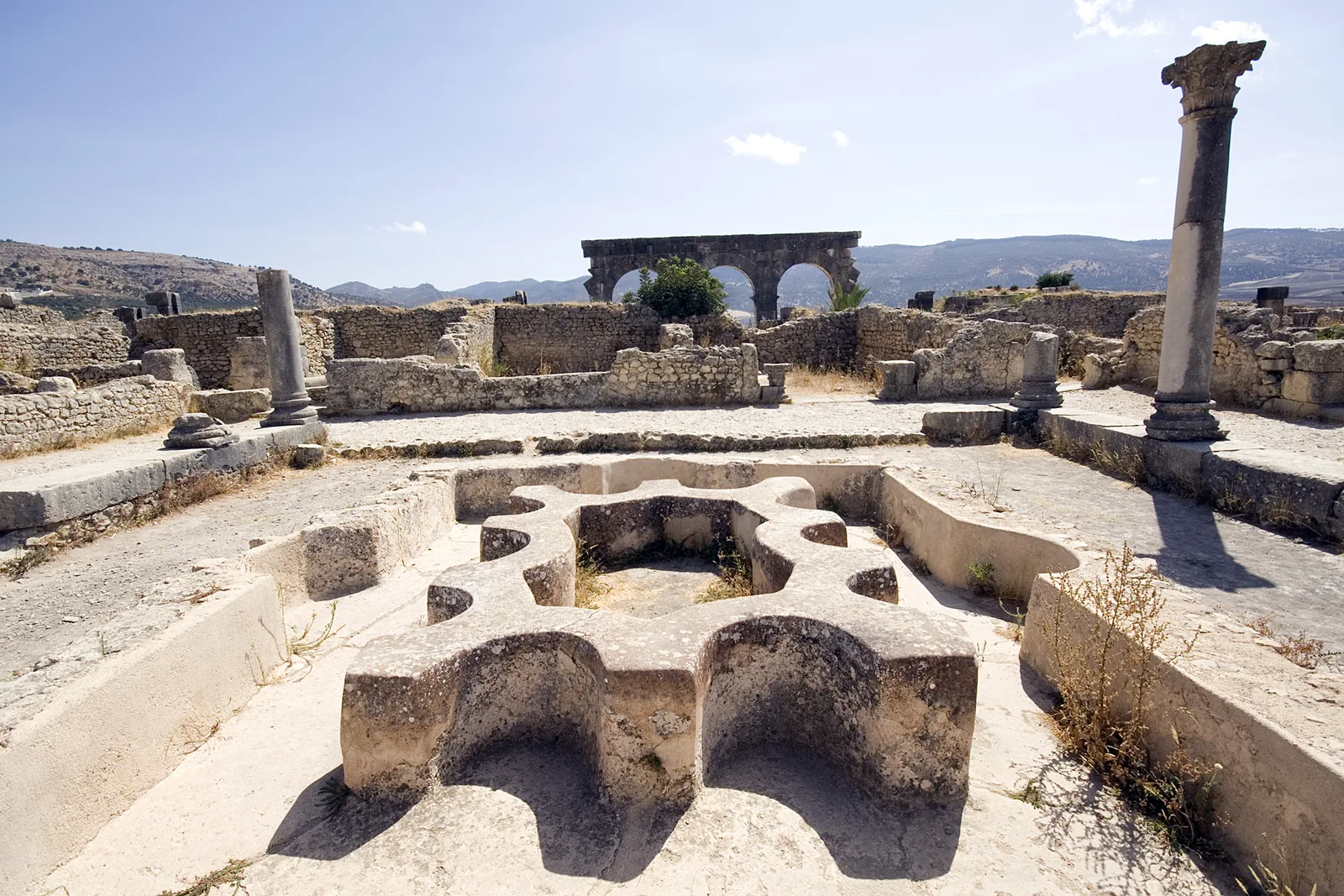 The Roman North Baths at Volubilis, Morocco